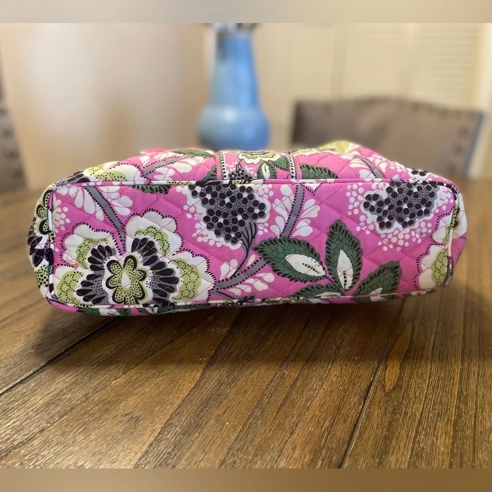 Vera Bradley Abby Priscilla Pink Green 12177-124 Satchel Purse Hand Bag Floral - Picture 5 of 9